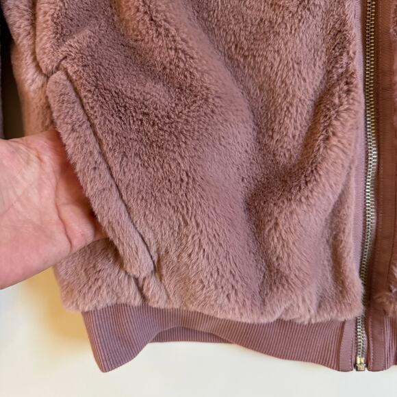 Athleta Ritual Faux Fur Jacket Rose Pink NWOT Size XS NWOT Full Zip Front Hood - Picture 7 of 13